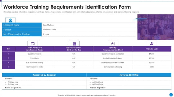 Personnel Training Playbook Workforce Training Requirements Identification Form Download PDF Personnel Training Playbook Workforce Training Requirements Identification Form Download PDF