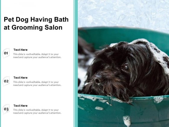Pet Dog Having Bath At Grooming Salon Ppt PowerPoint Presentation Gallery Inspiration PDF