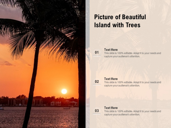 Picture Of Beautiful Island With Trees Ppt PowerPoint Presentation Infographics Designs Download PDF Slide 1