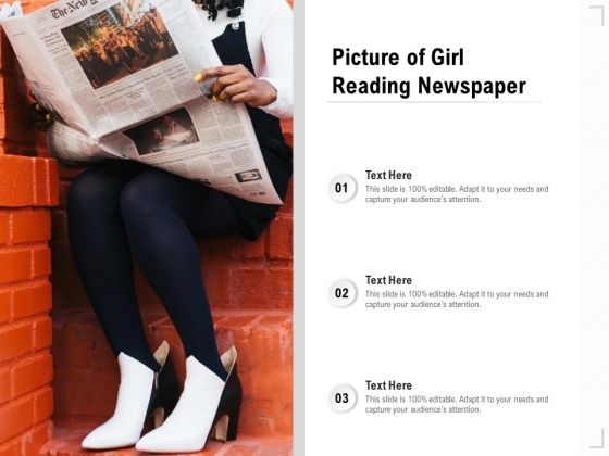 Picture Of Girl Reading Newspaper Ppt PowerPoint Presentation Gallery Elements PDF