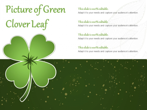 Picture Of Green Clover Leaf Ppt PowerPoint Presentation Model Inspiration