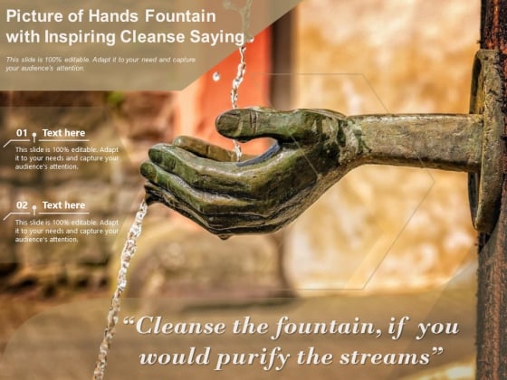 Picture Of Hands Fountain With Inspiring Cleanse Saying Ppt PowerPoint Presentation File Portfolio PDF Picture Of Hands Fountain With Inspiring Cleanse Saying Ppt PowerPoint Presentation File Portfolio PDF