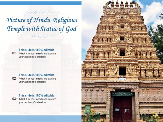 Picture Of Hindu Religious Temple With Statue Of God Ppt PowerPoint Presentation Gallery Grid PDF