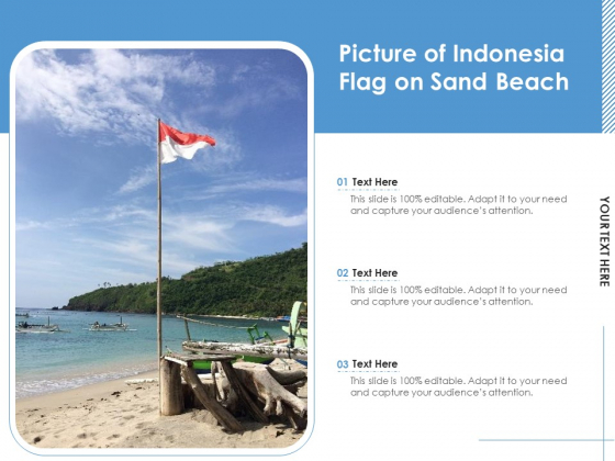 Picture Of Indonesia Flag On Sand Beach Ppt PowerPoint Presentation Gallery Slides PDF