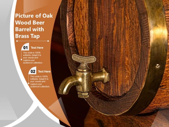 Picture Of Oak Wood Beer Barrel With Brass Tap Ppt PowerPoint Presentation Styles Template PDF Slide 1