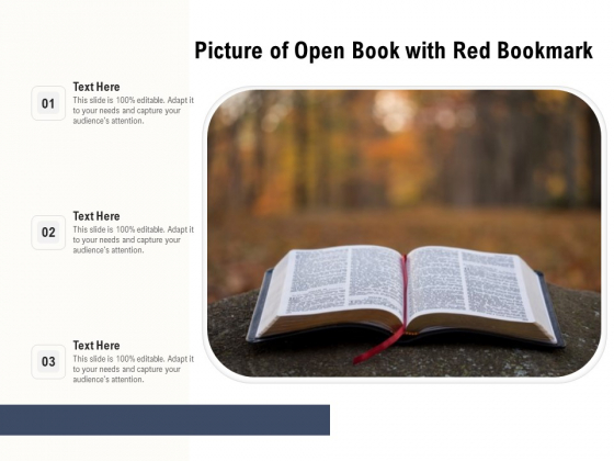 Picture Of Open Book With Red Bookmark Ppt PowerPoint Presentation File Slideshow PDF