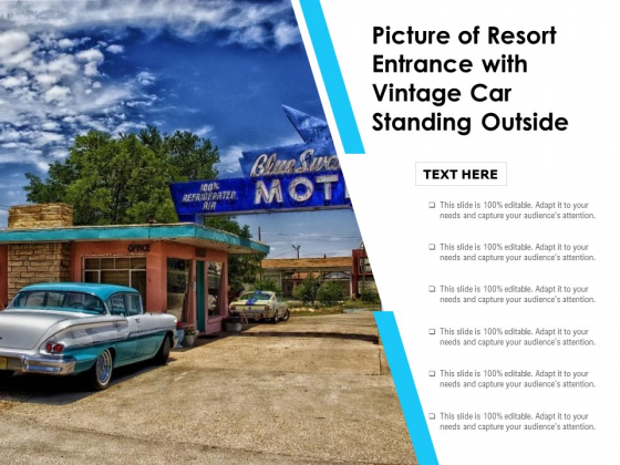 Picture Of Resort Entrance With Vintage Car Standing Outside Ppt PowerPoint Presentation File Slideshow PDF Picture Of Resort Entrance With Vintage Car Standing Outside Ppt PowerPoint Presentation File Slideshow PDF