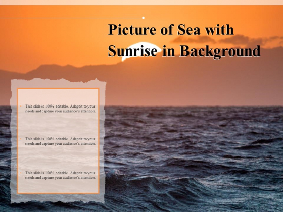 Picture Of Sea With Sunrise In Background Ppt PowerPoint Presentation Guidelines PDF