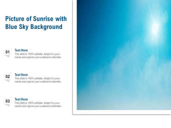 Picture Of Sunrise With Blue Sky Background Ppt PowerPoint Presentation Styles Layout Ideas PDF Picture Of Sunrise With Blue Sky Background Ppt PowerPoint Presentation Styles Layout Ideas PDF