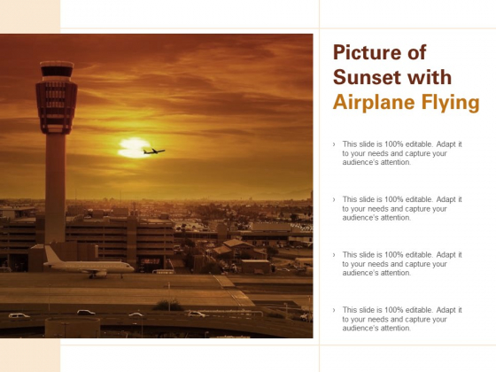 Picture Of Sunset With Airplane Flying Ppt PowerPoint Presentation Ideas Format Ideas
