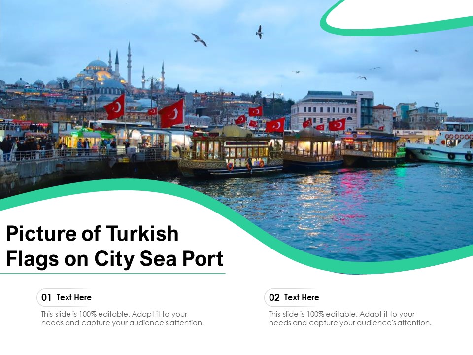 Picture Of Turkish Flags On City Sea Port Ppt PowerPoint Presentation Gallery Shapes PDF