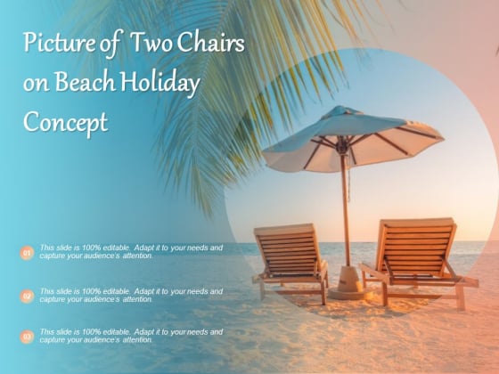 Picture Of Two Chairs On Beach Holiday Concept Ppt PowerPoint Presentation Summary Icons