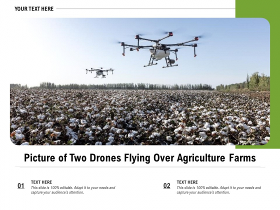 Picture Of Two Drones Flying Over Agriculture Farms Ppt PowerPoint Presentation File Themes PDF