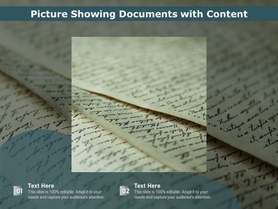 Picture Showing Documents With Content Ppt PowerPoint Presentation Show Professional PDF