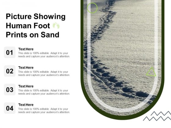 Picture Showing Human Foot Prints On Sand Ppt PowerPoint Presentation Slides Microsoft PDF