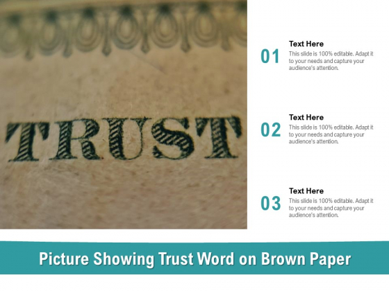 Picture Showing Trust Word On Brown Paper Ppt PowerPoint Presentation File Show PDF