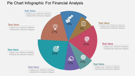 Pie Chart Infographic For Financial Analysis Powerpoint Template