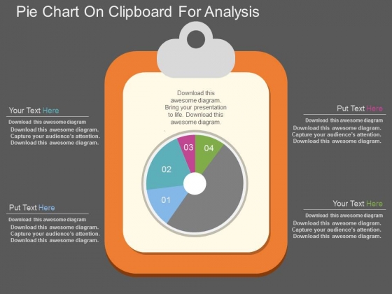 Pie Chart On Clipboard For Analysis Powerpoint Template Pie Chart On Clipboard For Analysis Powerpoint Template