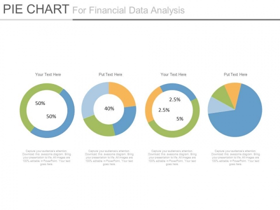 Pie Charts For Financial Ratio Analysis Powerpoint Slides