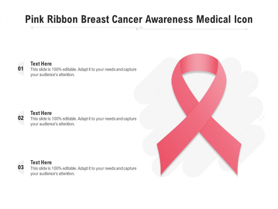 Pink Ribbon Breast Cancer Awareness Medical Icon Ppt PowerPoint Presentation File Styles PDF
