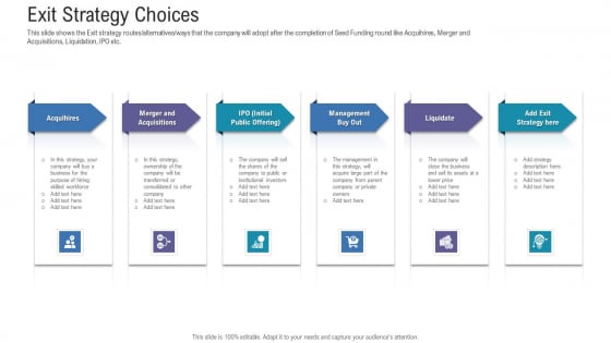Pitch Deck For Fundraising From Angel Investors Exit Strategy Choices Ppt Styles Grid PDF Pitch Deck For Fundraising From Angel Investors Exit Strategy Choices Ppt Styles Grid PDF