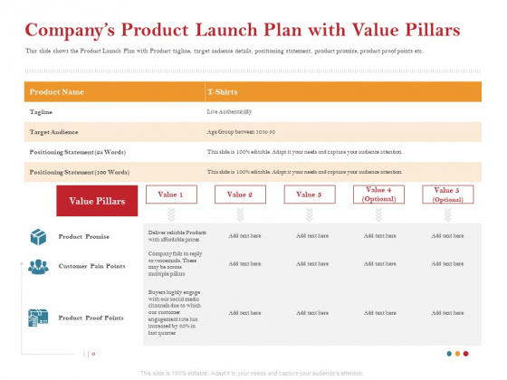 Pitch Deck For Raising Capital For Inorganic Growth Companys Product Launch Plan With Value Pillars Guidelines PDF Pitch Deck For Raising Capital For Inorganic Growth Companys Product Launch Plan With Value Pillars Guidelines PDF