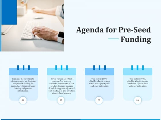 Pitch Deck For Seed Financing Agenda For Pre Seed Funding Portrait PDF Pitch Deck For Seed Financing Agenda For Pre Seed Funding Portrait PDF