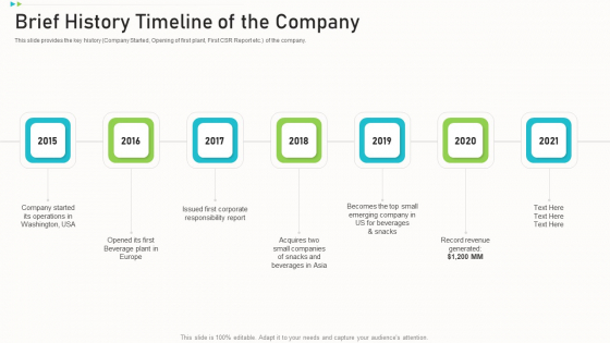 Pitch Deck Ppt Raise Funding Corporate Investors Brief History Timeline Of The Company Formats PDF Pitch Deck Ppt Raise Funding Corporate Investors Brief History Timeline Of The Company Formats PDF