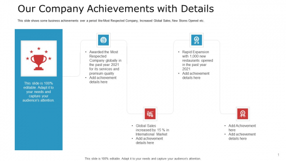Pitch Deck To Raise Capital From Commercial Financial Institution Using Bonds Our Company Achievements With Details Background PDF Pitch Deck To Raise Capital From Commercial Financial Institution Using Bonds Our Company Achievements With Details Background PDF