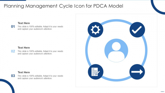 Planning Management Cycle Icon For PDCA Model Inspiration PDF