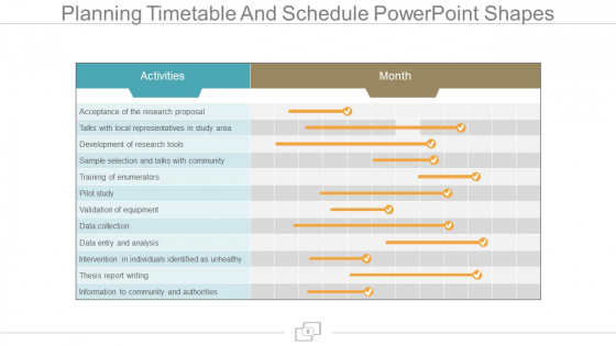 Planning Timetable And Schedule Powerpoint Shapes