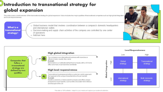 Planning Transnational Technique To Improve International Scope Introduction To Transnational Strategy Global Template PDF