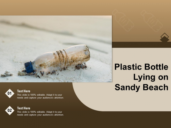 Plastic Bottle Lying On Sandy Beach Ppt PowerPoint Presentation Professional Templates PDF
