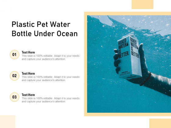 Plastic Pet Water Bottle Under Ocean Ppt PowerPoint Presentation Gallery Images PDF