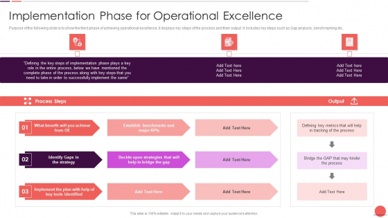 Playbook For Improving Implementation Phase For Operational Excellence Professional PDF