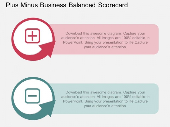 Plus Minus Business Balanced Scorecard Powerpoint Template Plus Minus Business Balanced Scorecard Powerpoint Template