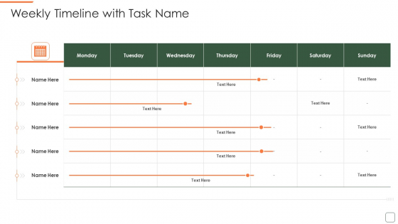 Pmp Training Program It Weekly Timeline With Task Name Formats PDF