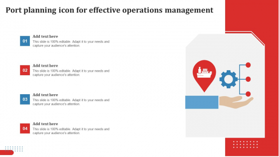 Port Planning Icon For Effective Operations Management Ppt Model Layout Ideas PDF