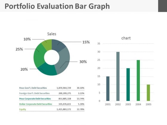 Portfolio Evaluation Bar Graph Ppt Slides