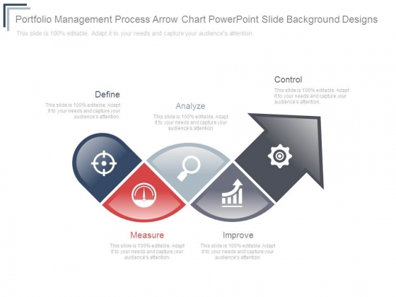 Portfolio Management Process Arrow Chart Powerpoint Slide Background Designs