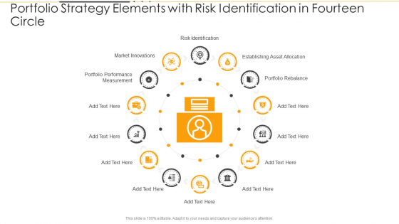 Portfolio Strategy Elements With Risk Identification In Fourteen Circle Ppt PowerPoint Presentation File Topics PDF Portfolio Strategy Elements With Risk Identification In Fourteen Circle Ppt PowerPoint Presentation File Topics PDF