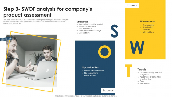 Positioning Techniques To Improve Step 3 Swot Analysis For Company Product Assessment Diagrams PDF