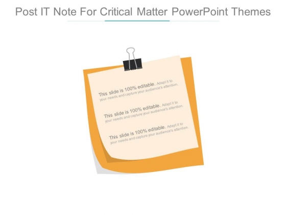 Post It Note For Critical Matter Powerpoint Themes Post It Note For Critical Matter Powerpoint Themes