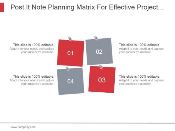 post it note planning matrix for effective project management ppt