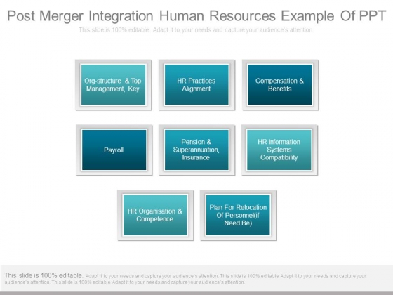 Post Merger Integration Human Resources Example Of Ppt