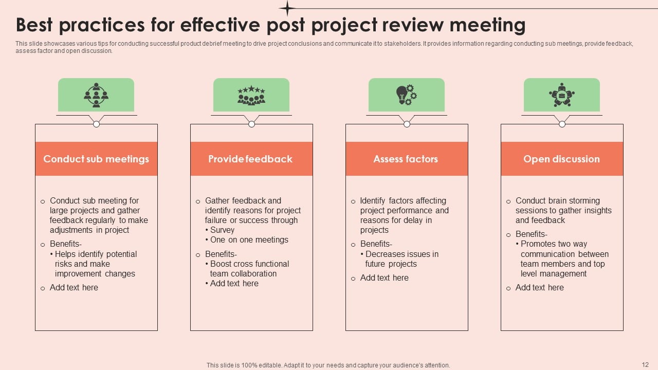 post-project-review-ppt-powerpoint-presentation-complete-deck-with