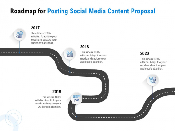 Posting Social Media Content Roadmap For Posting Social Media Content Proposal Slides PDF Posting Social Media Content Roadmap For Posting Social Media Content Proposal Slides PDF