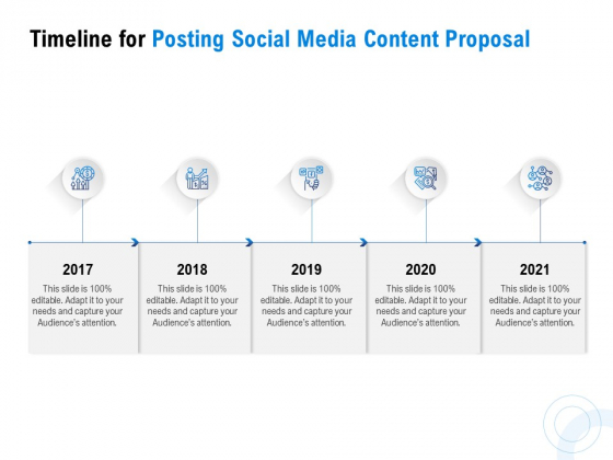 Posting Social Media Content Timeline For Posting Social Media Content Proposal Brochure PDF