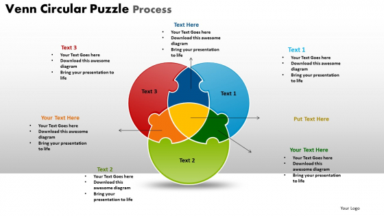 PowerPoint Backgrounds Venn Diagram Puzzle Ppt Template