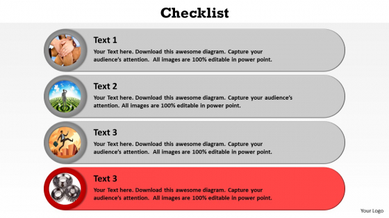 PowerPoint Slide Designs Chart Checklist Ppt Template
